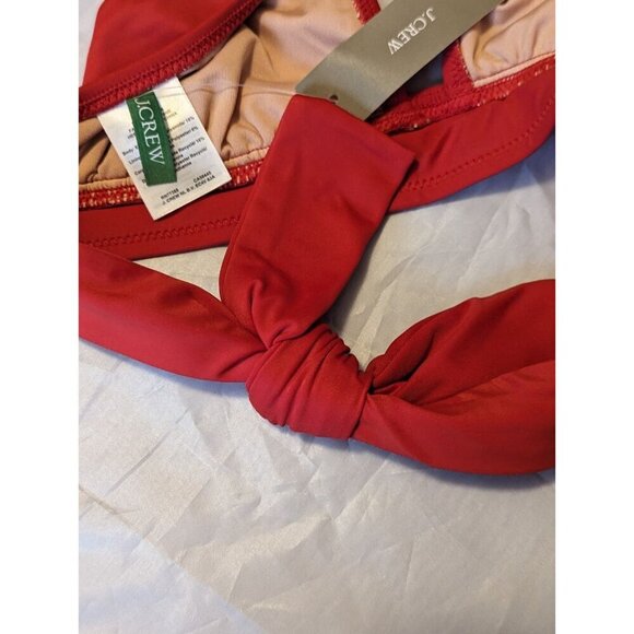 J Crew Women’s Halter Tie Neck Bikini Swim Top XS Red BY633 (888) - Picture 7 of 11